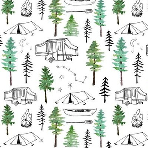 camping and trees