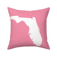 Florida silhouette - 18" white on pink 