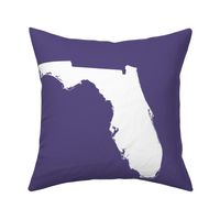 Florida silhouette - 18" white on purple 