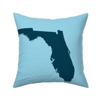 Florida silhouette - 18" navy on light blue