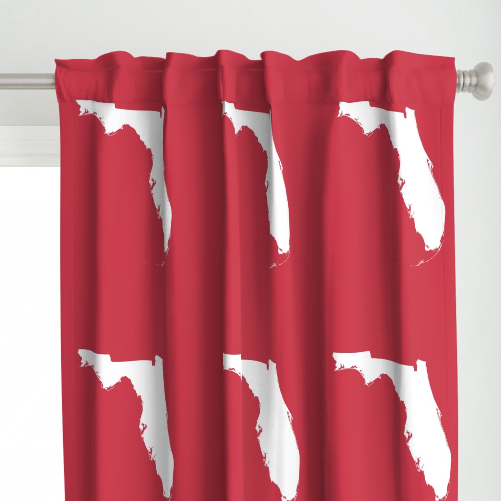 Florida silhouette - 18" white on red 