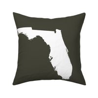 Florida silhouette - 18" white on khaki