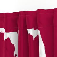 Florida silhouette - 18" white on cranberry