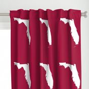 Florida silhouette - 18" white on cranberry