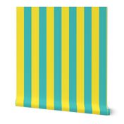 yellow and teal stripes 2in :: halloween vertical