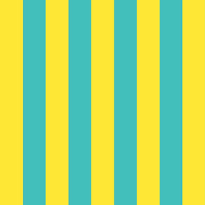 yellow and teal stripes 2in :: halloween vertical