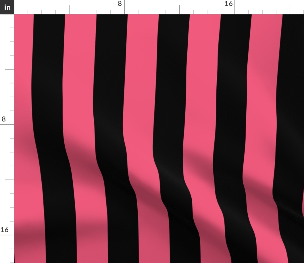 pink and black stripes 2in :: halloween vertical