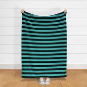 teal and black stripes 2in :: halloween