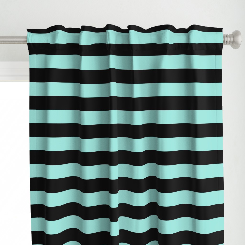 pastel teal and black stripes 2in :: halloween