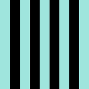 pastel teal and black stripes 2in :: halloween vertical