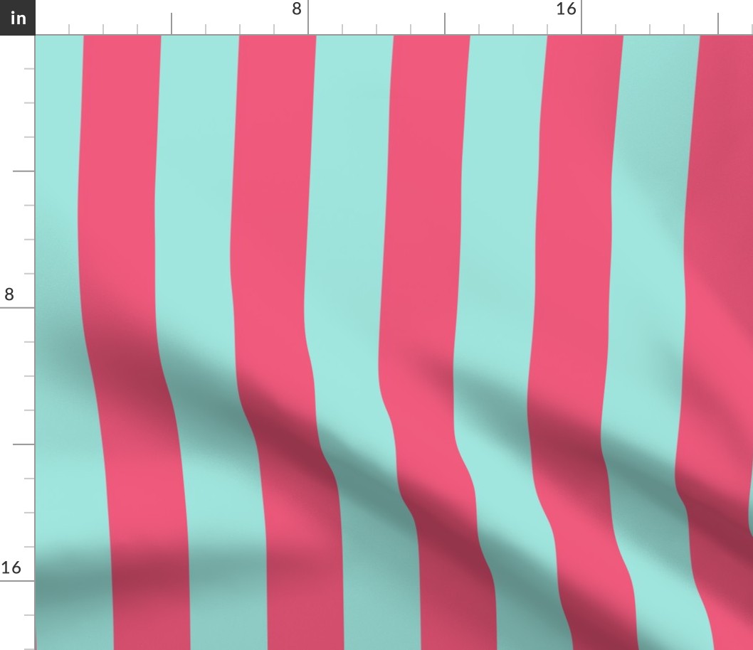 pastel teal and hot pink stripes 2in :: halloween vertical