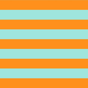 orange and pastel teal stripes 2in :: halloween