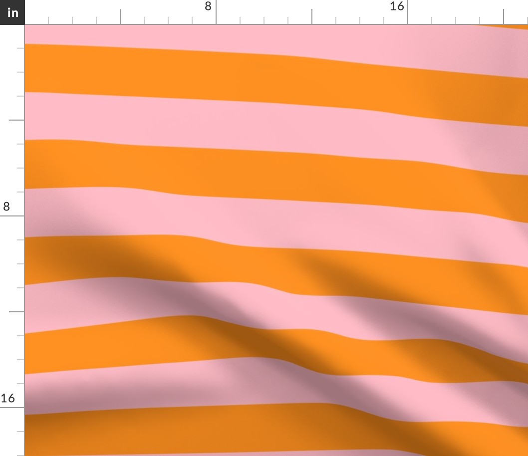 orange and pastel pink stripes 2in :: halloween