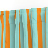 orange and pastel teal stripes 2in :: halloween vertical