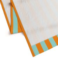 orange and pastel teal stripes 2in :: halloween vertical