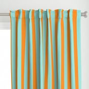 orange and pastel teal stripes 2in :: halloween vertical