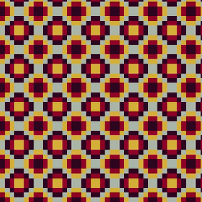 Check pattern, red,burgundy, and yellow