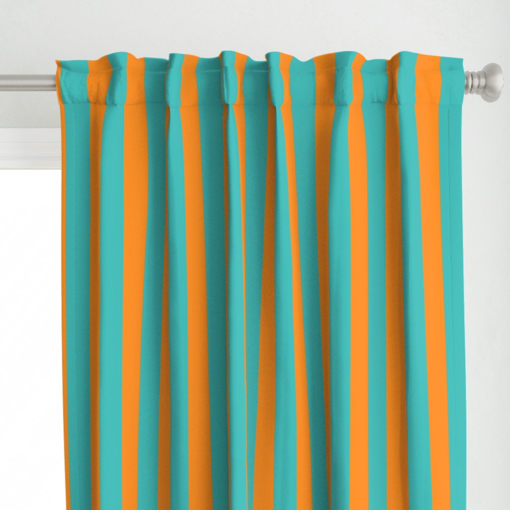 orange and teal stripes 2in :: halloween vertical