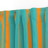 orange and teal stripes 2in :: halloween vertical