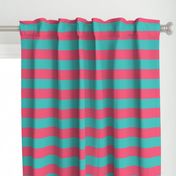 teal and hot pink stripes 2in :: halloween