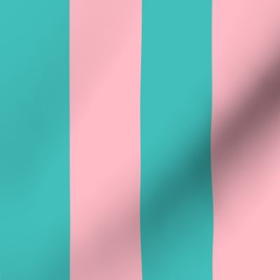 teal and pastel pink stripes 2in :: halloween vertical