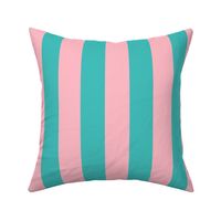 teal and pastel pink stripes 2in :: halloween vertical