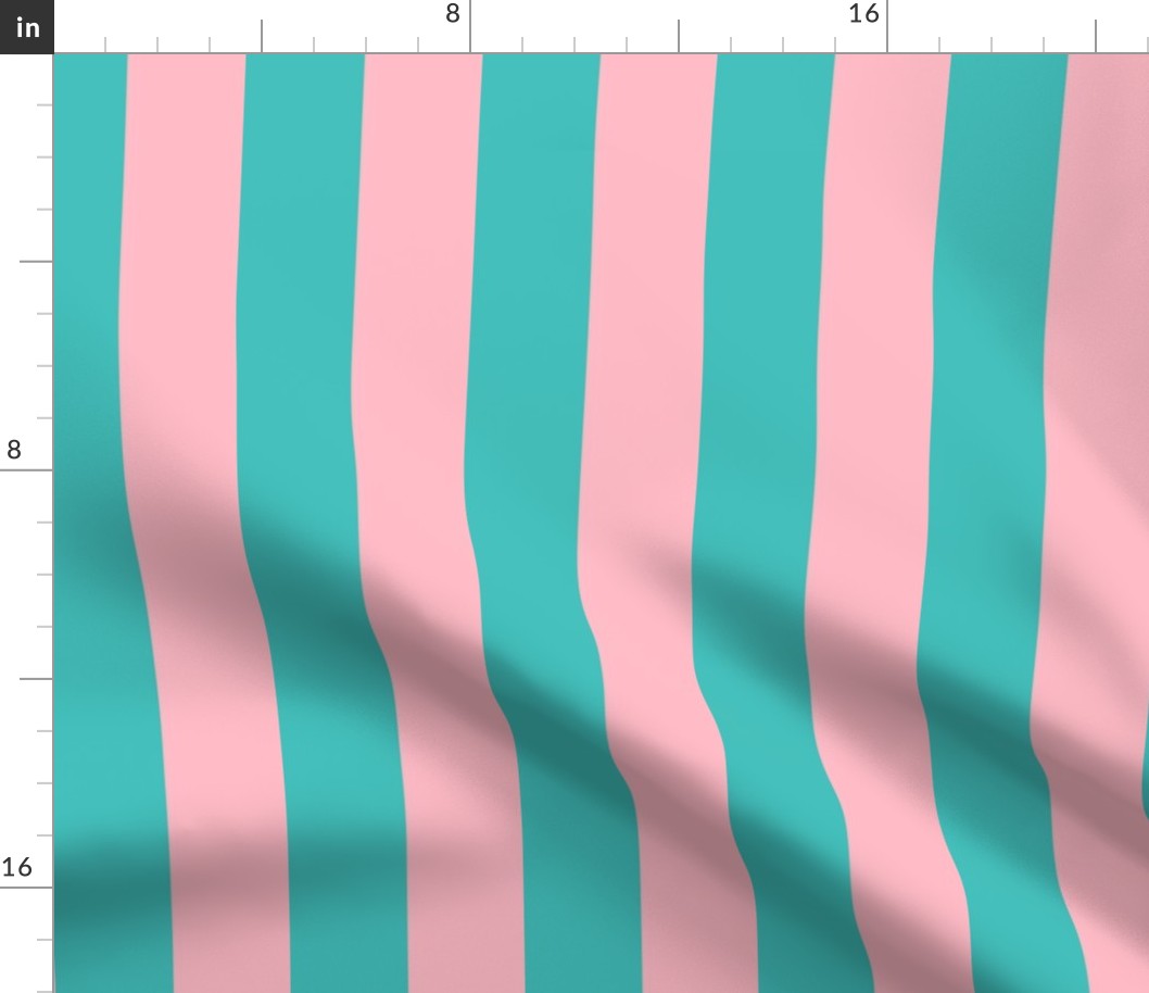 teal and pastel pink stripes 2in :: halloween vertical