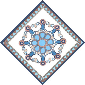 Bohemian Blue Medallion on white