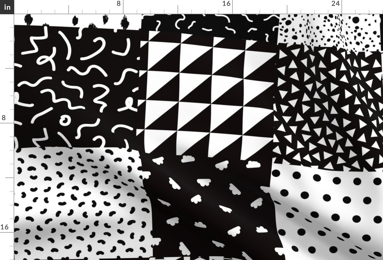 Black + White Postmodern Cheater Quilt