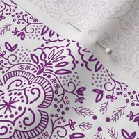 Hand-Drawn Symmetric Purple Floral