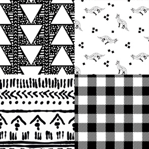 Black + White Southwestern Baby Cheater Quilt