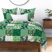 Green Tropical Chinoiserie Cheater Quilt