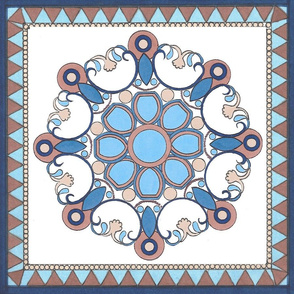 Blue and White Bohemian inspired Medallion