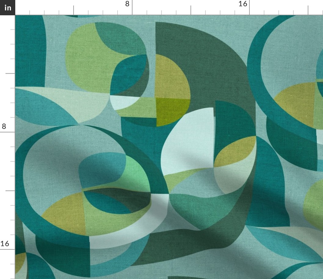 Modern Circles {Teal} Fabric | Spoonflower