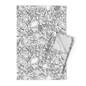 Pizza Night - Coloring Book Black & White Regular Scale