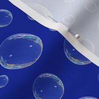 soap bubbles  bright blue