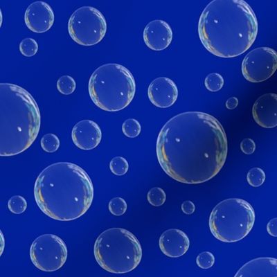 soap bubbles  bright blue