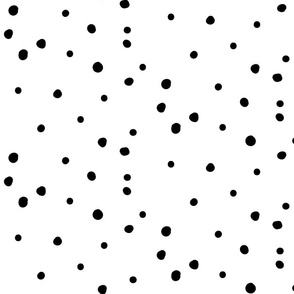 Dalmatian Polka Dots - Black on White