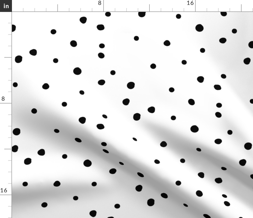 Dalmatian Polka Dots - Black on White
