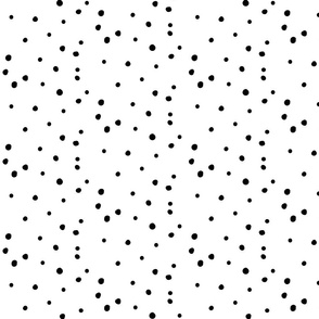 Dalmatian Polka Dots - Black on White - Small Scale