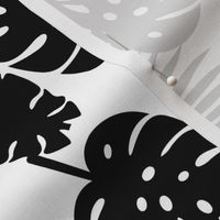 Tropical Leaves - Black on White - Small Scale