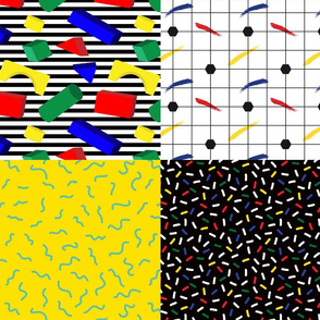 Postmodern Primary Color Cheater Quilt