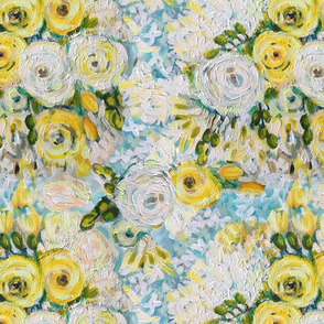 Yellow & White Van Gogh Inspired Floral 