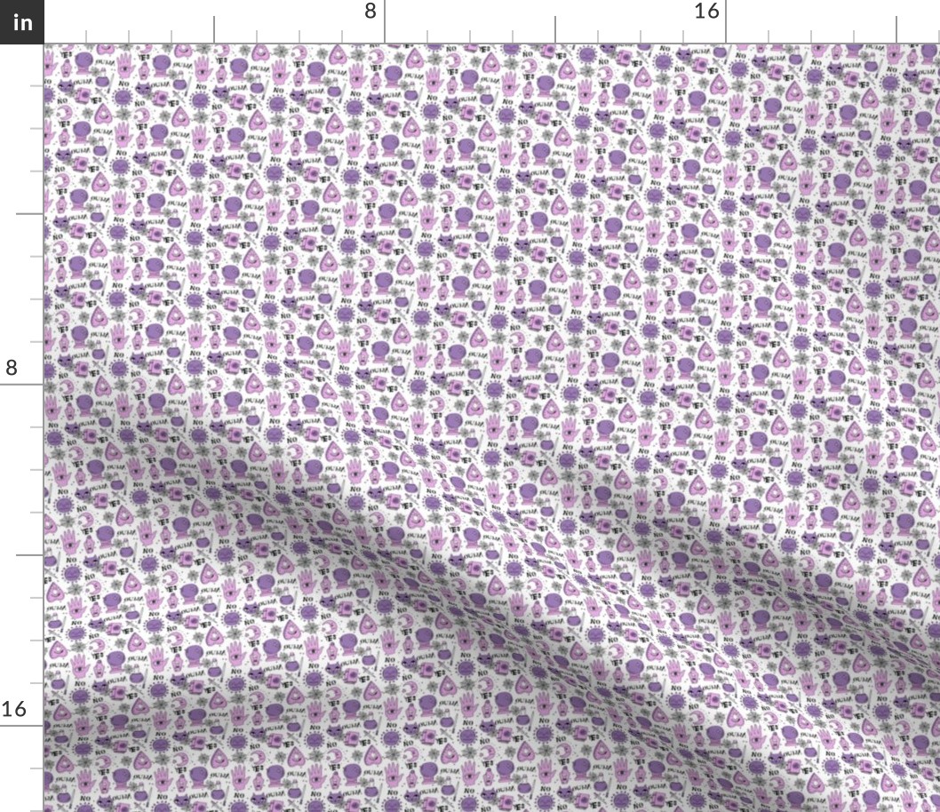 TINY cute halloween pattern october fall themed fabric print white purple by andrea lauren - MINI version