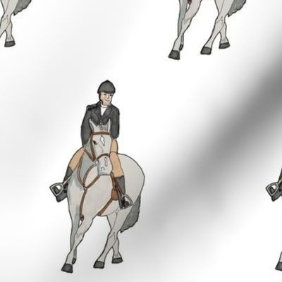 EQ_6009_A Equestrian rider hunter class water color on white background