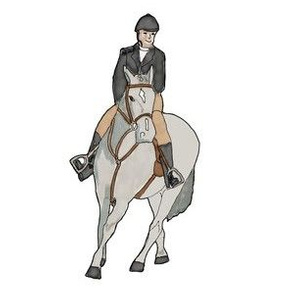 EQ_6009_A Equestrian rider hunter class water color on white background