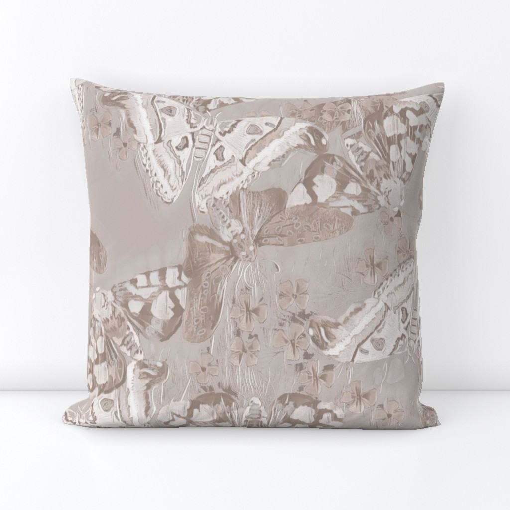 The Moth Garden, Warm Mauve-y Silver, Home Decor Scale