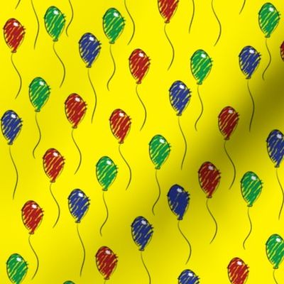 Doodle Bassets Balloons (Yellow)