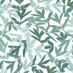 Peony Leaf Scatter in Greens