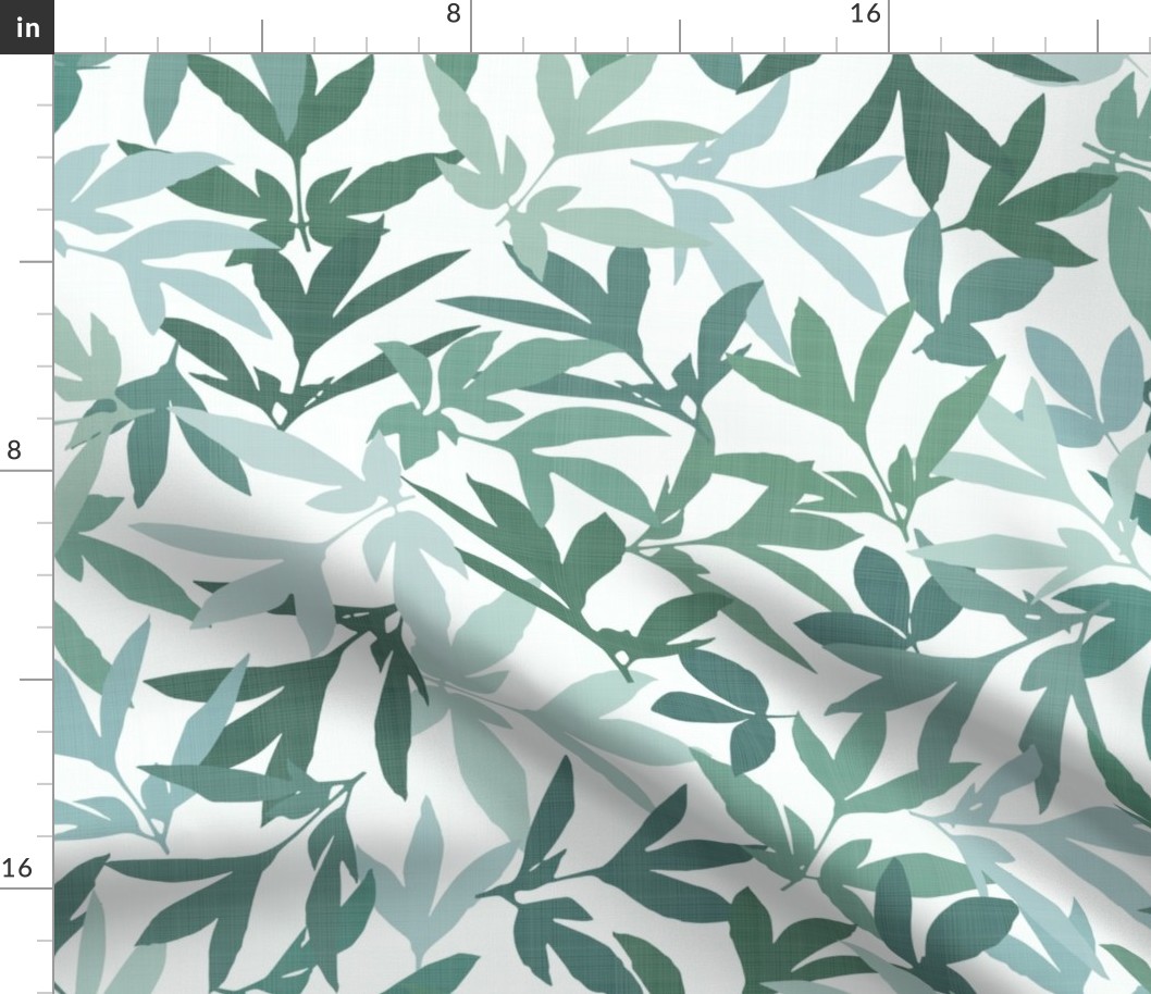 Peony Leaf Scatter in Greens